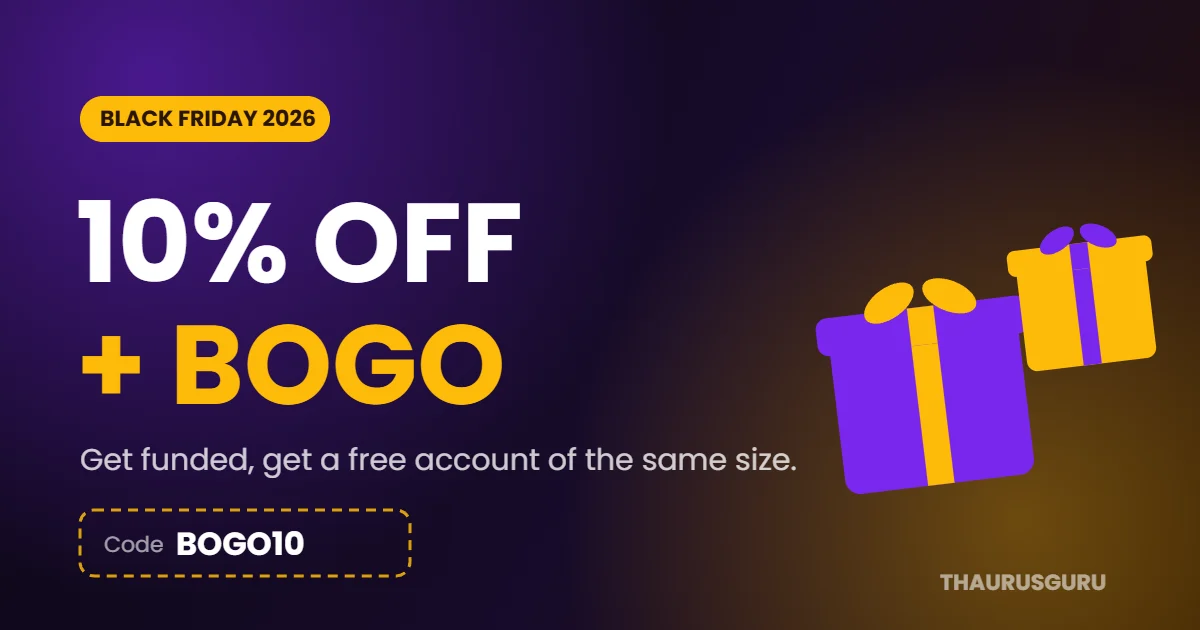 Black Friday 2026: 10% Off Every Challenge + the Same Challenge Free When You Get Funded (Code BOGO10)